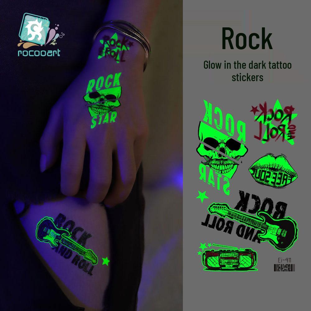 New Luminous Waterproof Rock Band Tattoo Stickers for Concerts & Music Festivals