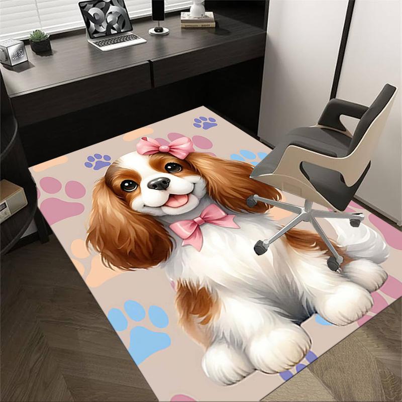

1PC dog paw prints Non-Slip Floor Carpet Compatible for Office&Living Room&Bedroom&Dining room - Flat-Weave Machine-W322 60cm by 90cm