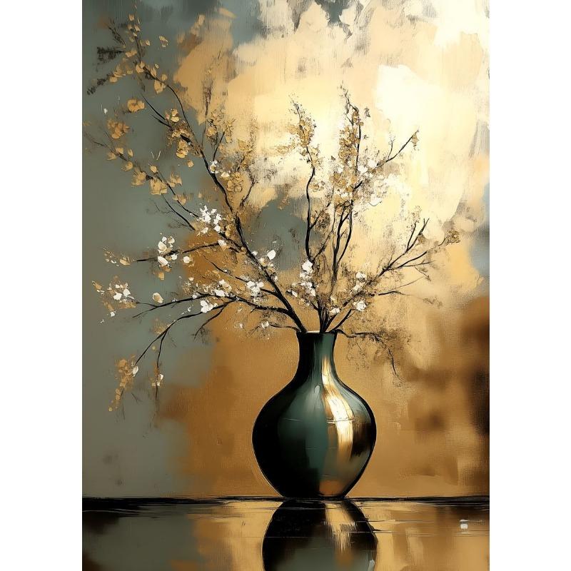 Vintage Stillleben Poster Drucke Zitrone Olivenbaum Pflanzen in Vase Wandkunst Leinwandmalerei Botanisch Antik Heim Zimmer Dekor