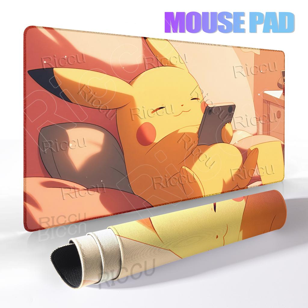 Pikachu Extended Gaming Mousemat Big Size Desk Carpet Non-Slip Rubber PC Keyboard Rug Anime Pokemon Mousepad for E-Sports Gamer