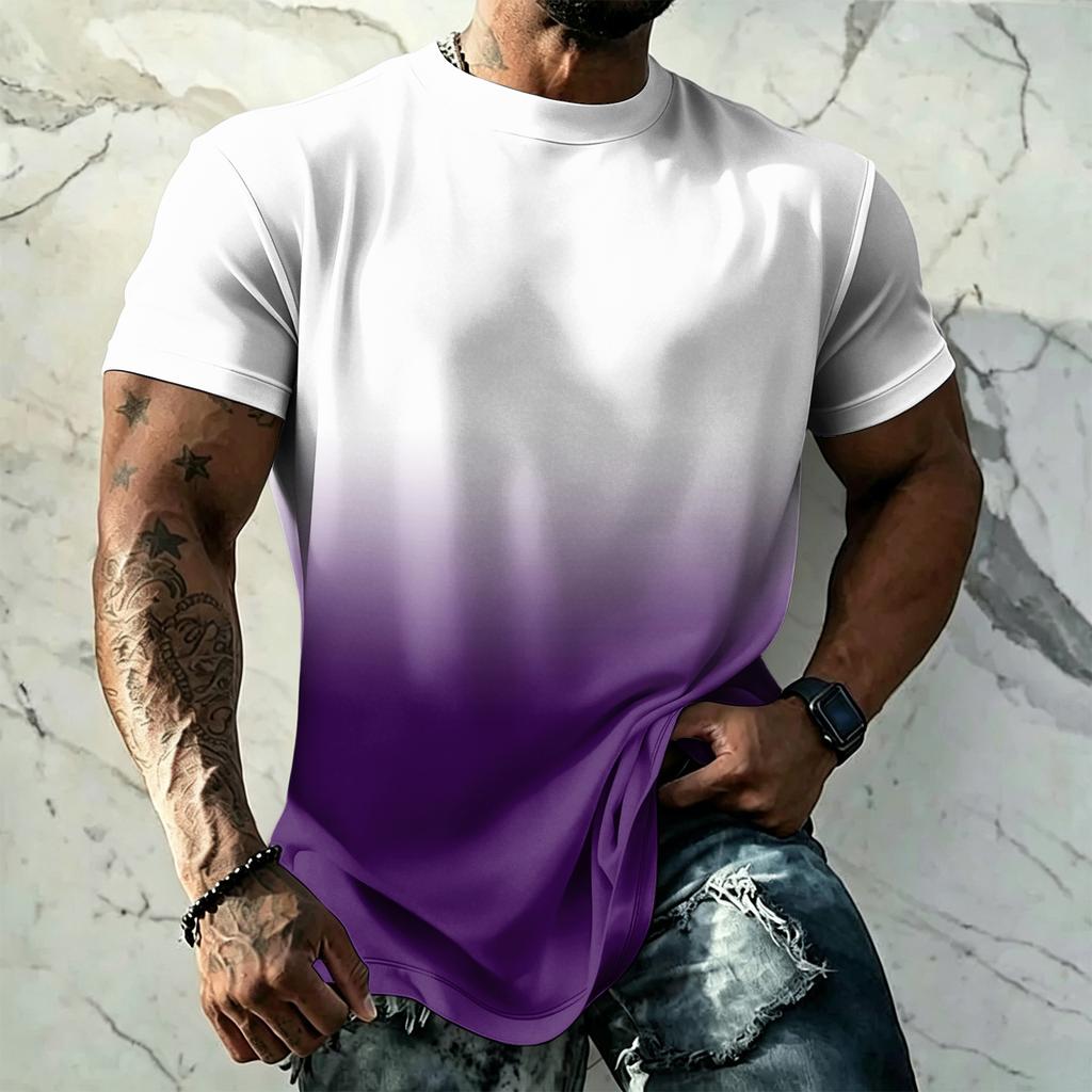 Camiseta Básica de Color para Hombre con Tejido Fresco de Manga Corta - Transpirable de Corte Holgado para Verano, Exterior, Casual