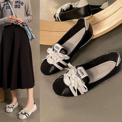 French Mary Jane Women's Shoes 2025 Spring and Autumn New Flat Bottom Shallow Mouth Fairy Shoes Round Head Retro Ballet Low Heel Versatile