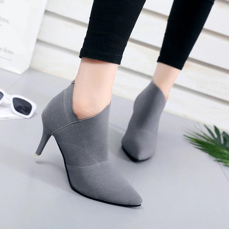 Fashion Spring and Autumn New Solid Tone Pointed Sleeve Wearing Thin Heel Versatile Single Boot Women Comfortable Women's Shoes2024