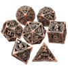 MINI PLANET Hollow Metal Dice Set DND Octopus Polyhedron Dice RPG Board Game Pathfinder Metal Dice D4 D6 D8 D0 D% D12 D20 Dice