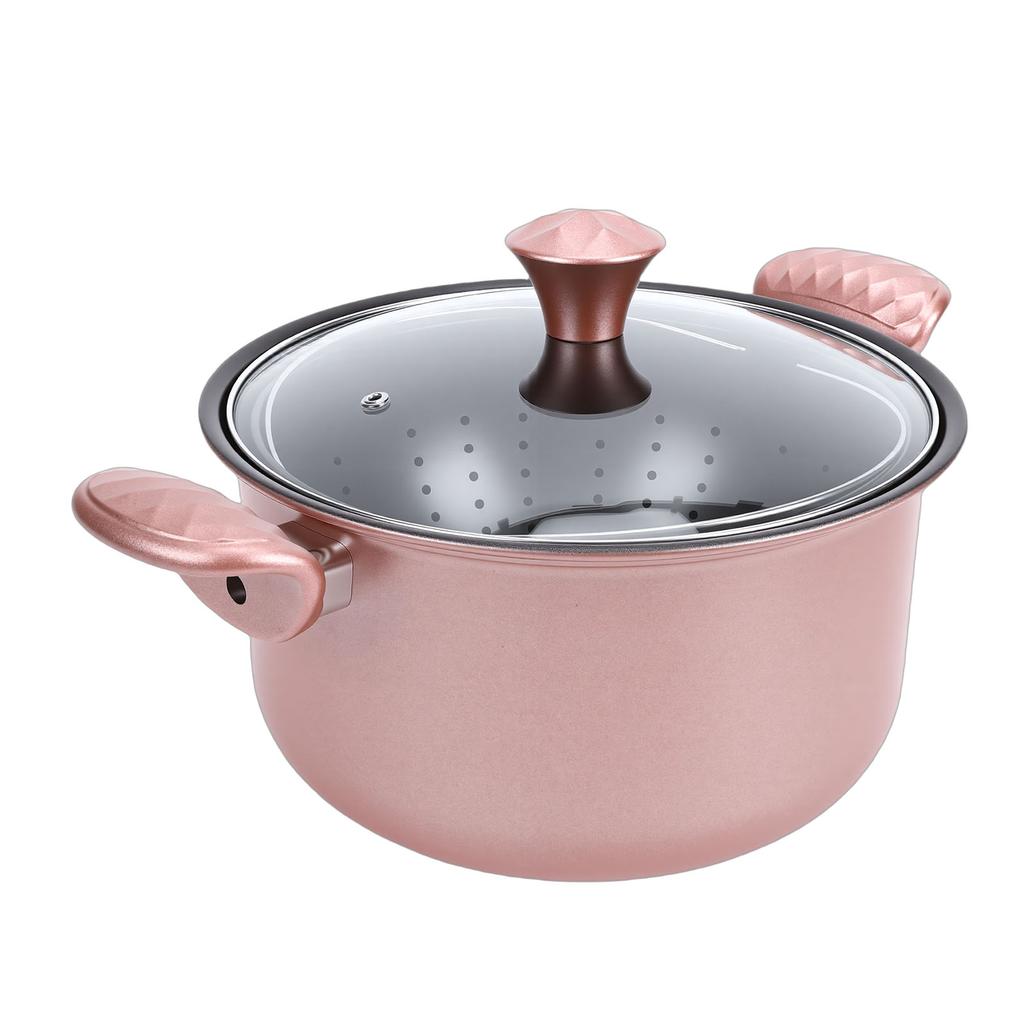 Stainless Steel Stock Pot Nonstick Cooking Soup Pot with Lid Ergonomic Handles for Induction Cooker Gas Stove