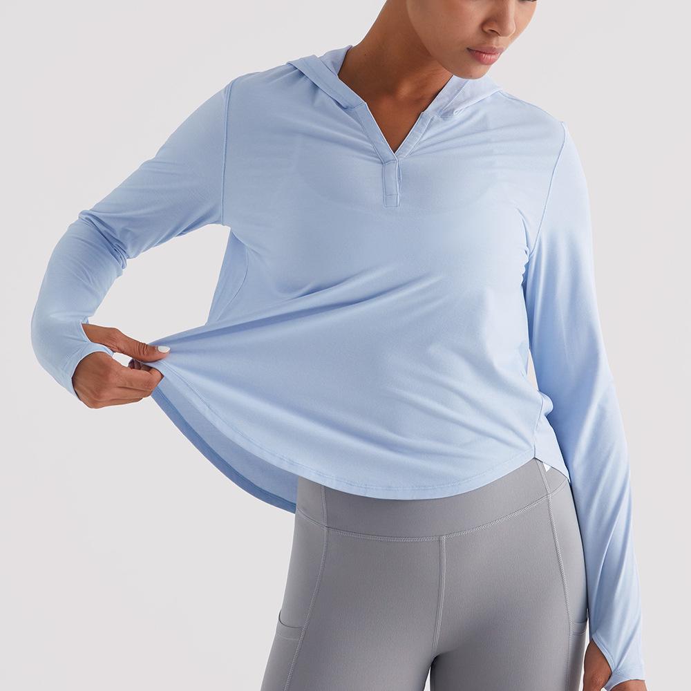 

Женская футболка с длинным рукавом и капюшоном для йоги - Приталенная, дышащая, для пилатеса, фитнеса, занятий спортом на открытом воздухе и утренних пробежек L