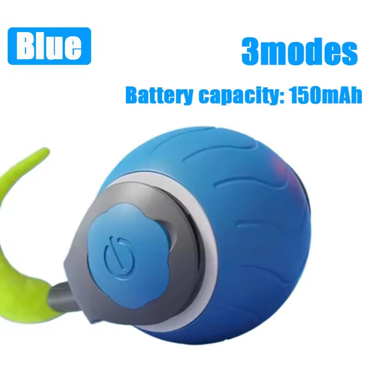 Интерактивные шарики-игрушки для кошек, Автоматический катающийся мяч с искусственным хвостом, Умная электрическая игрушка для питомцев с USB-зарядкой, для дразнения и тренировки синий