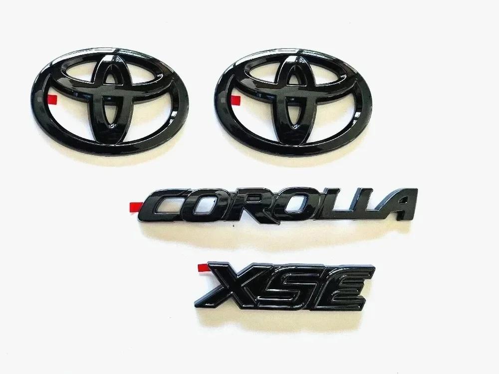 ABS Überlager Auto Logo Glänzend Schwarz EMBLEM für Toyota COROLLA 2019-2025 Limousine XSE SE LE L Auto Zubehör Zubehör PT948-02200-02 black
