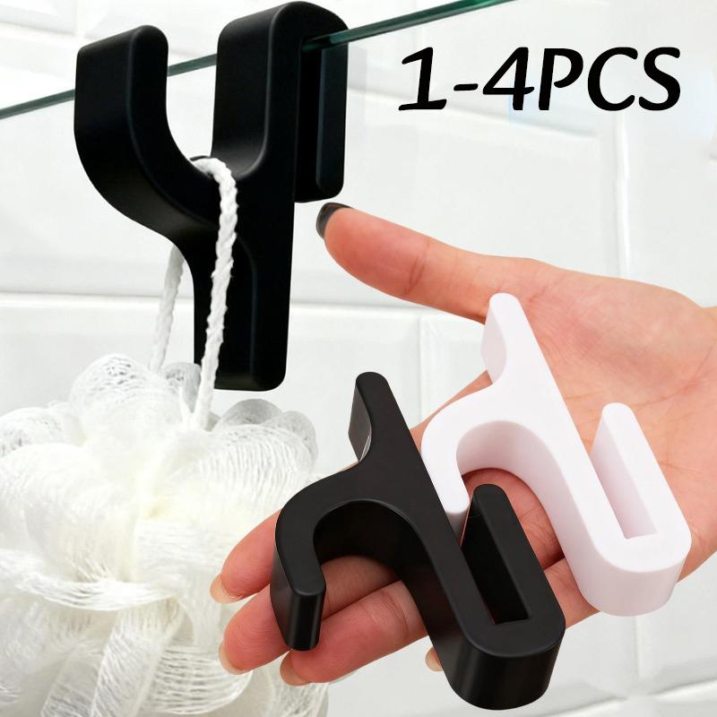 1-4 Stück Duschwandhaken Bohrfrei Duschhaken Kunststoff 3D Badezimmerhaken für Bademäntel Kleidung Handtuch Weiß Schwarz Heimorganisator