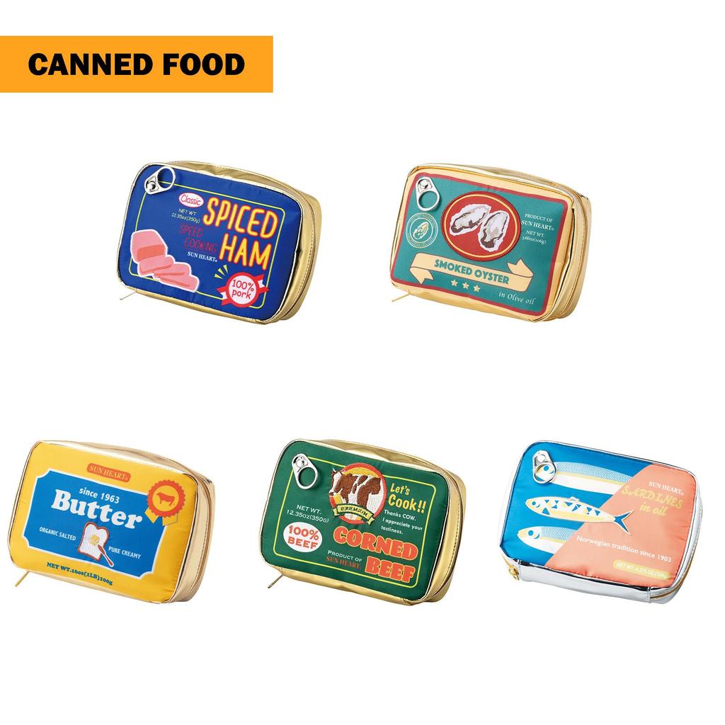 Marushin Corned Beef Can Food Design Pencil x W16 x 0135035700 yup! Case/Cosmetic Pouch, H11.5 D5.5cm,