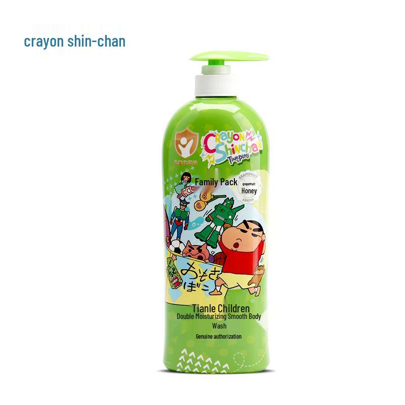 Tianle Crayon Shin-chan Kids Shower Gel, Gentle Clean & Moisturize, Ages 3-12, Large Family Pack.