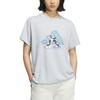 Adidas Graphic Logo Crew Neck Sports Casual Short Sleeve T-Shirt Women Tops Light-Blue KC0971