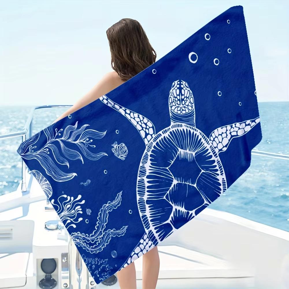 

Turtle Pattern Beach Towel, Soft Microfiber Bath Towel Quick Dry Absorbent for Outdoor Travel Camping Beach Vacation W40*H60(CM)