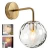 Wall Light Golden Glass Ball Lamp Clear Metal Base Fixtures Home Decoration Bedroom Kitchen Corridor Dining Room Accessories