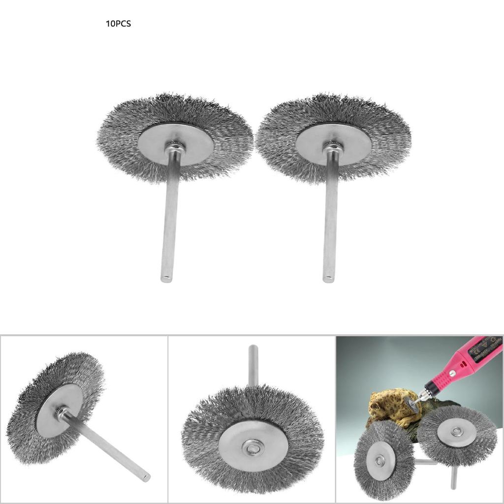 10 Pcs Polishing Brush Steel Wire Flat Type Brush Hd(3*25mm)