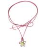 Unique Colorful Flower Clavicle Chain Elegant Floral Collar Necklace Tie Up Chain Acrylic Flower Choker Summer Beach