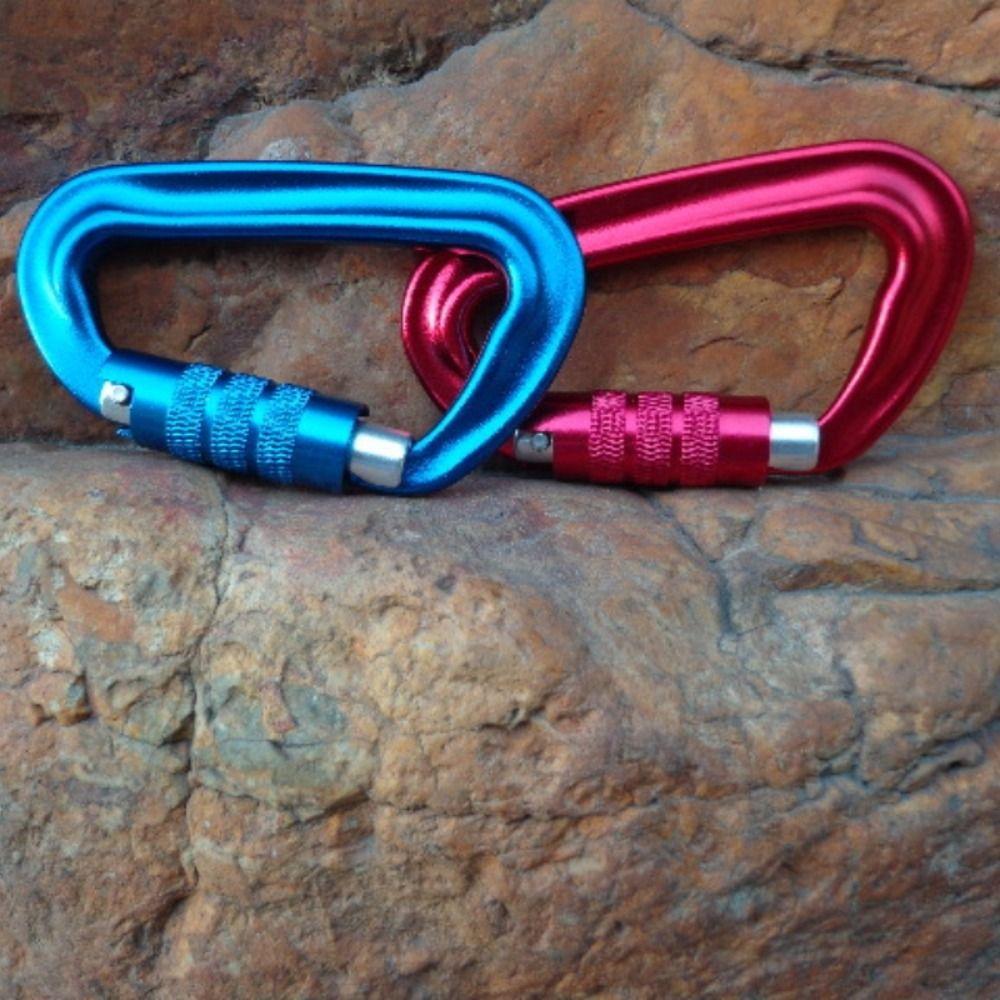 D-shaped Safety Auto Lock Buckle 12KN Professional Carabiner Hammock Hook  Hiking