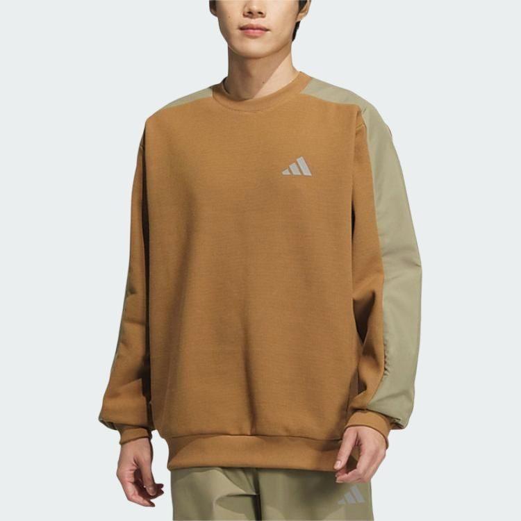 Adidas Sweatshirts Men's Brown Crew Neck Moderate Regular JX1793