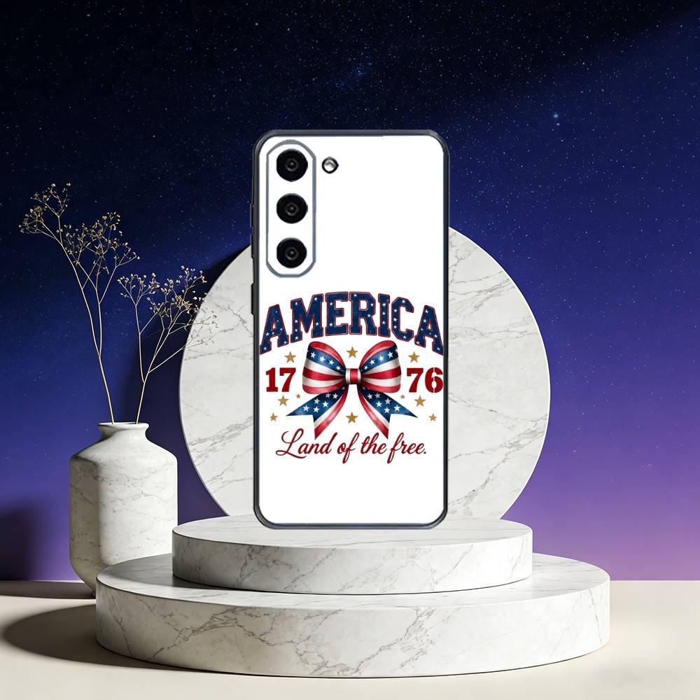 American Flag Phone Case Phone Case For Samsung Galaxy A73,A72,A71,A70,A53,A52,A51,Others Soft Black Cover