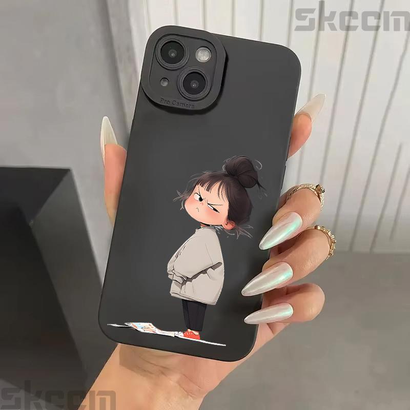 Cute Cartoon Little Girl Printed Silicone Case For Samsung Galaxy S25 Ultra S24 Plus S23 S22 S21 S20 FE A55 A54 A15 A35 Cover