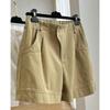 Women's Summer High-Waist A-Line Wide-Leg Cargo Shorts