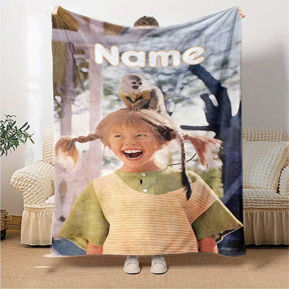 Pipi Personalized Name Blanket Multi-purpose Personalized Blanket Ultra-Soft Suitable for Office Chair Livingroom Picnics Chair for All Occasions