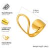 Statement Irregular Open Ring for Women,Gold Plated Stainless Steel Geometric Rings,Punk Party Birthday Jewelry Gift