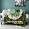 Custom Name,Bulbasaur Printed Flannel Blanket, soft throw for bedroom sofa, washable, Christmas present, great gift.