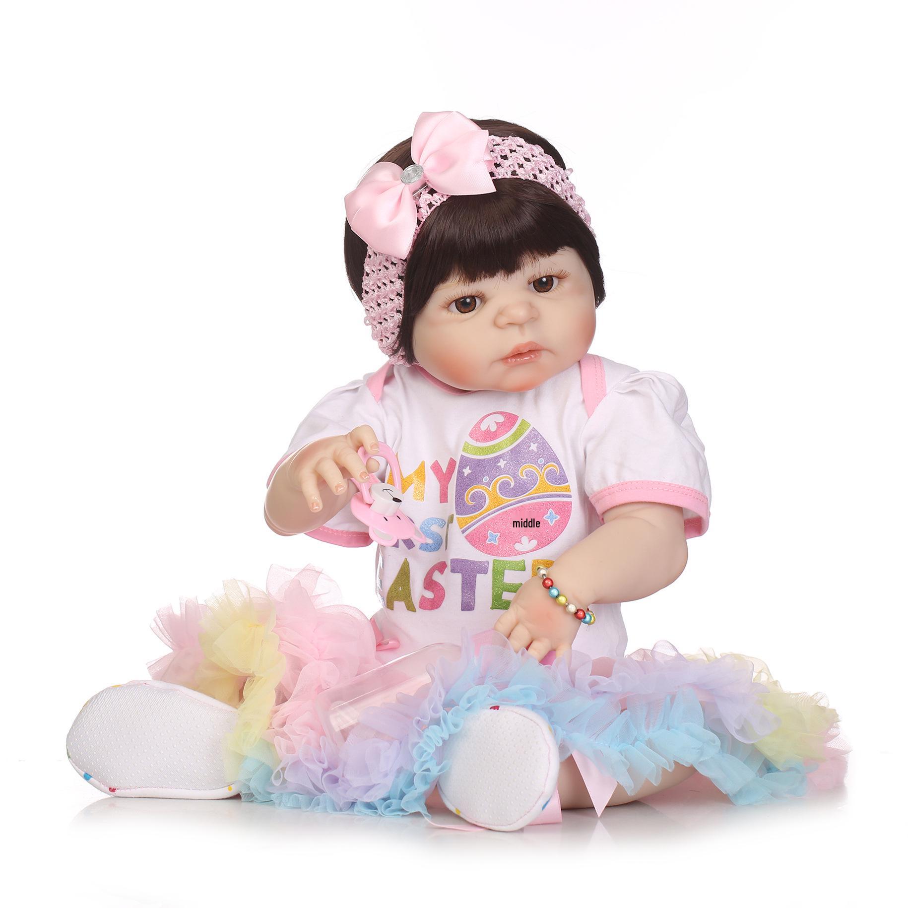 Silicone Baby Doll Playhouse Toy - Cute & Realistic розовый