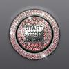 2 PCS Push Start Button Cover, Bling Car Accessories for Women Girls, Bling Car One-Button Start Buttons Bezel Decoration Kit, Push Start Buttons