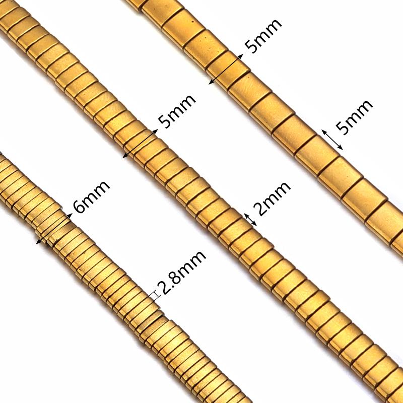 70-380pcs/Strand Two Holes Flat Square Hematite Beads Natural Stone Beads Spacer Loose Beads For Jewelry Making DIY Bracelet