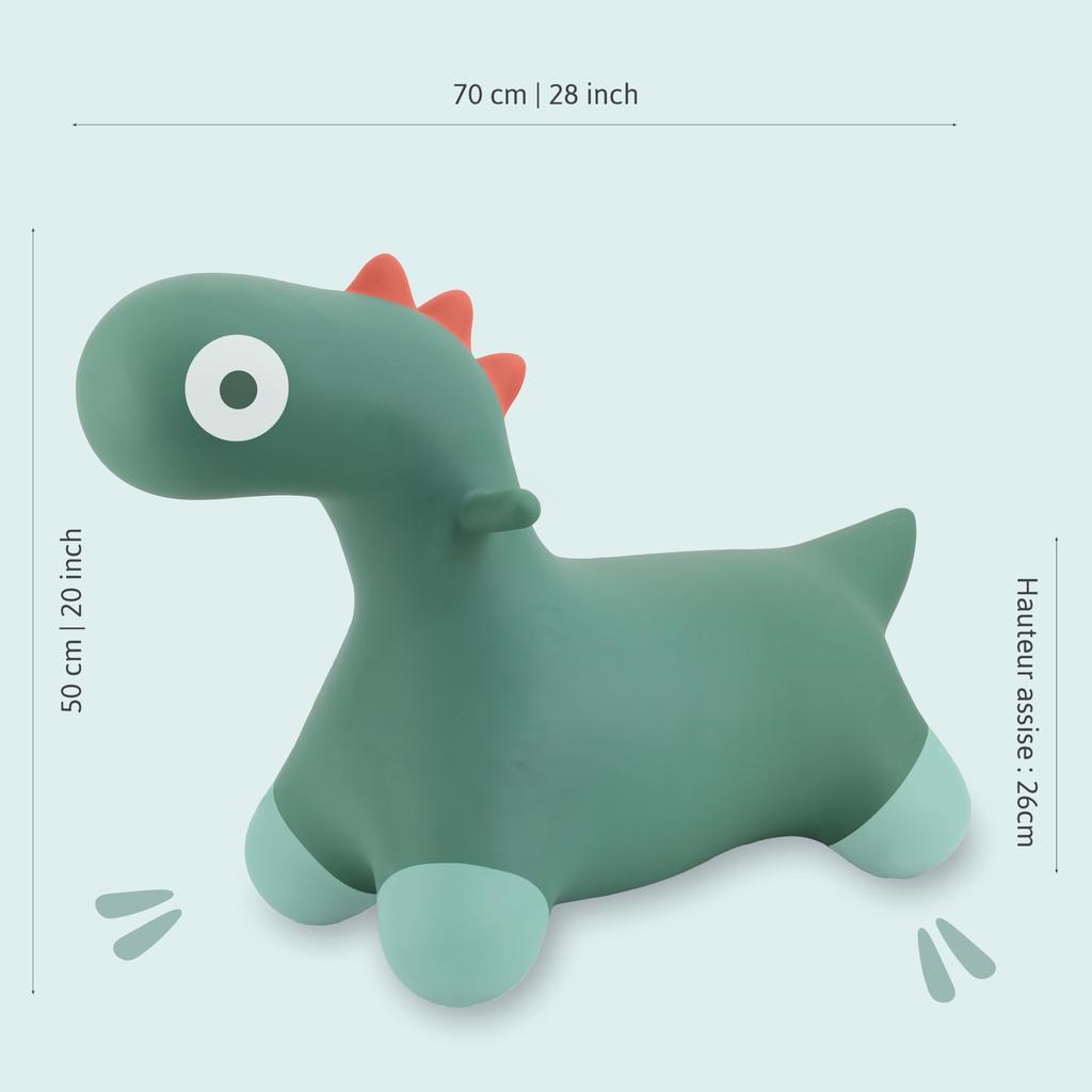 Quut Niedlicher Hoppi Dino Gartengrün Dinosaurier Indoor-Spielzeug Balance Plüsch Mädchen und Alter und Baby Babyparty Kindergarten-Eingang Geburtstag Pädagogisch