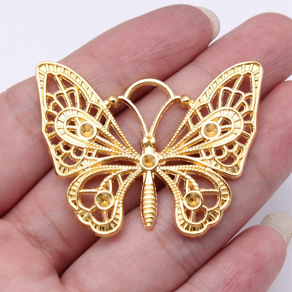 

Большие подвески-бабочки, кулон, женские украшения, массивные креативные вещи A13-4pcs-46x35mm
