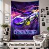 Wandbehang mit individuellem Namen & Text, Rocket League Dekorationstuch für das Schlafzimmer