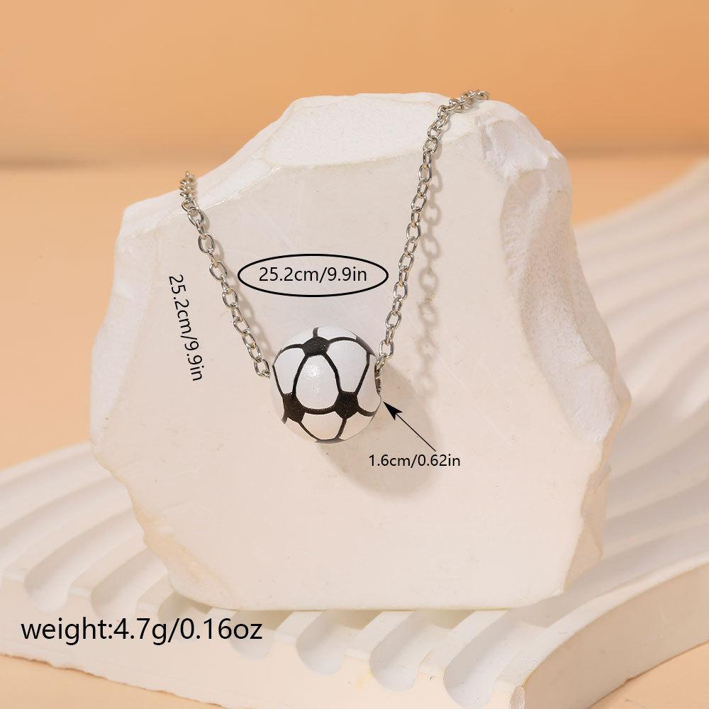 Unisex Sports Football And Basketball Pendant Alloy Necklace, Necklace Accessory