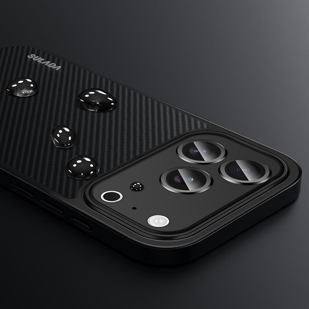 SULADA For iPhone 17 Pro Case Compatible with MagSafe Metal Lens Frame PU+TPU Phone Cover