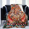 Buddhistisches Dharmachakra Überwurf - Zeitgenössisches Spirituelles Design, Weicher Flanell Ganzjahres-Tagesdecke, Lebendige Wohnkultur Geschenk