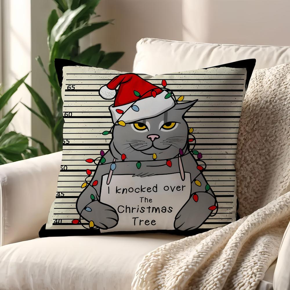 Christmas Cartoon Cat Cushion Cover Best Home Office Coffee Pillow Sofa Printing Decoration Room Shop Car Nordic Simplicity Hit