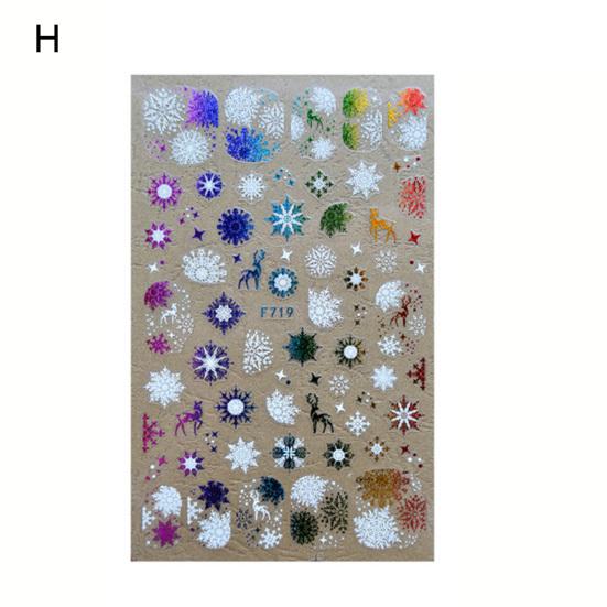 Manicure Art Stickers Decorative Vivid Paper Nail Decals Christmas Gifts Nail Art Decals Glitter Foil Decor Manicure Sticker for Women