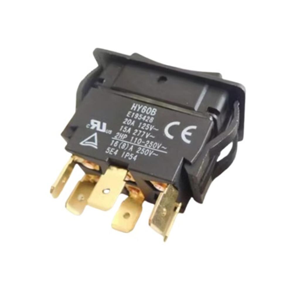 Industrial 6 Pin Rocker Switch 125/250V 20/15A Push Button Switches Arc Pushbutton Switch for Industrial Electric Power
