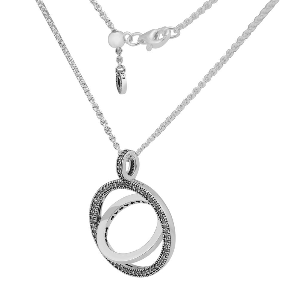 Signature Spinning Statement-Anhänger aus 925er-Sterlingsilber, klare CZ-Halsketten, Anhänger für die Schmuckherstellung, Damen-Accessoires