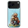 For iPhone 17 Pro Max Case TPU PC Tempered Glass Pattern Printing Phone Back Cover