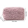Plush Travel Toiletry Pouch Large Capacity Cosmetic Bag Durable Leopard Print Makeup Bag  Women
