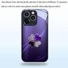 Purple Heart Diamond Clover Tempered Glass Black Phone Case For iPhone 11 12 13 14 15 16 17 Pro Max 17 Air 7 Plus XS X XR Cover