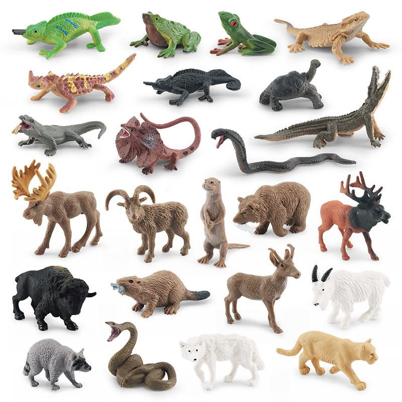 

Eyecatching 24 Piece Wild Animal Model Set Featuring Pvc Frogs Turtles And Other Creatures