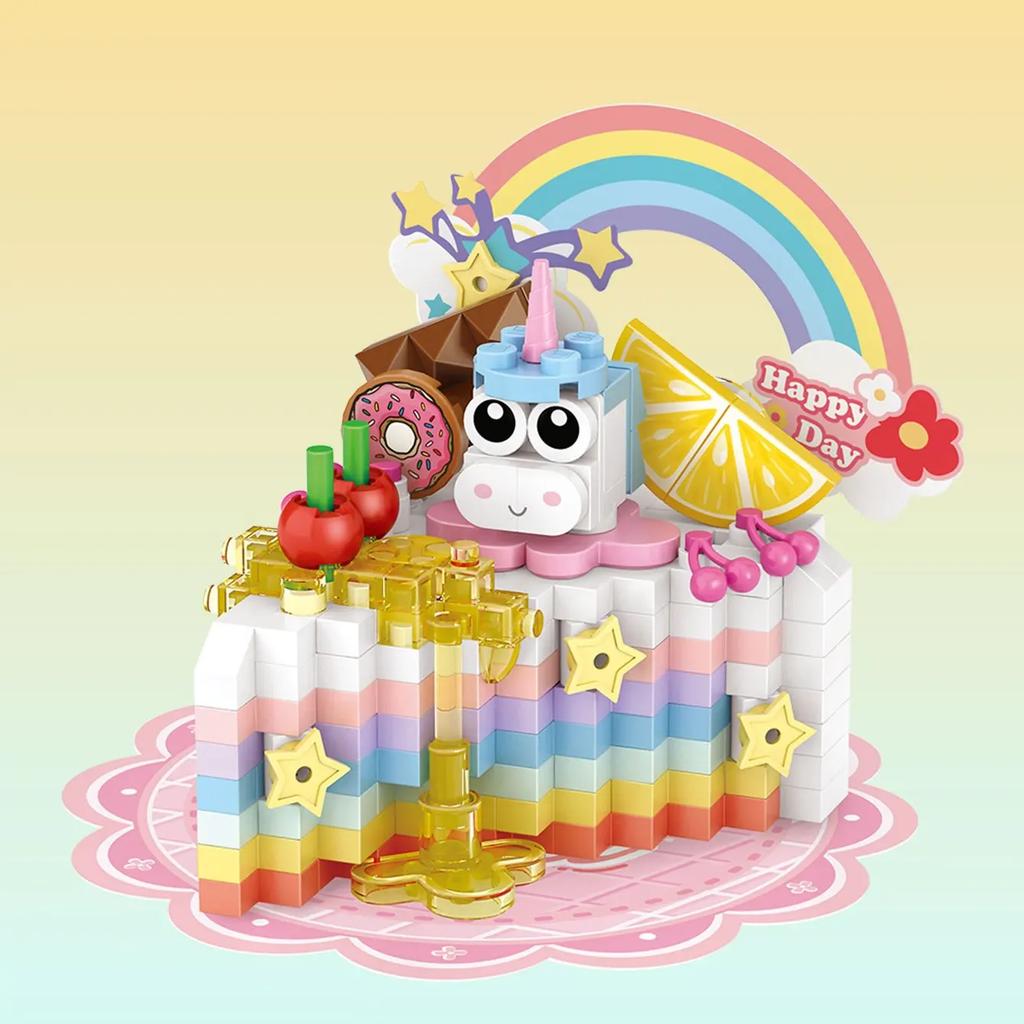Cute Bear Cake Ice Cream Burger Desktop Decoration, Building Blocks, Birthdays Gift, Christmas Gifts