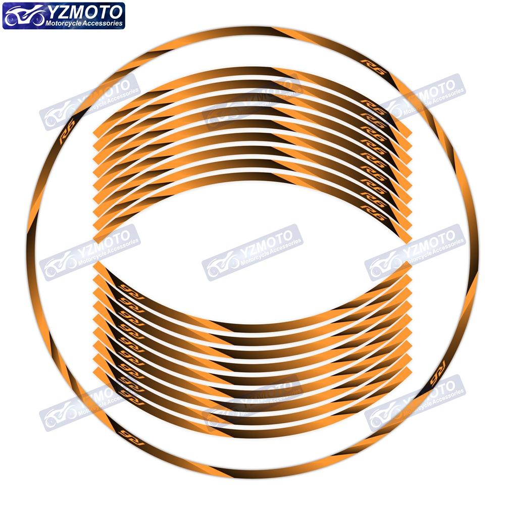 For YZF R6 Motocycle Accessories Wheel Stickers 17-inch Front And Rear Reflective Waterproof Decal Wheel Rim Decoration Stickers