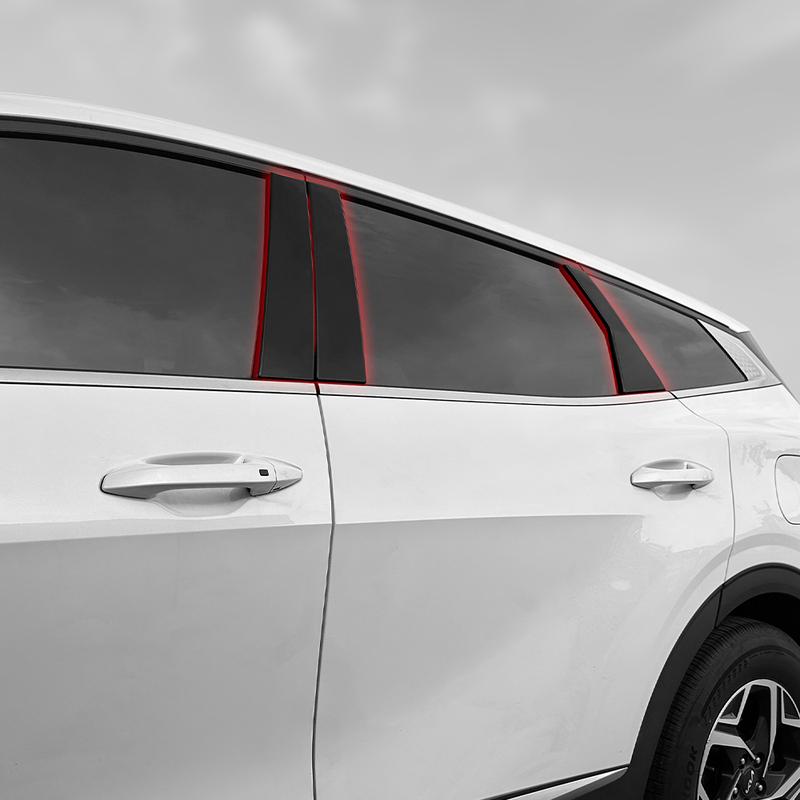 For Kia Sportage NQ5 Car Pillar Posts  Carbon Fiber Door Window BC-pillar Trim Stickers Protector Stick Decoration Accessories