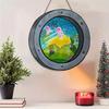 2D Flach 20cm Unterwasserfensterform Holz Wandbehang Dekor - Krake Universal Feiertag Holzanhänger, Heimdekoration, Willkommensschild Partydeko