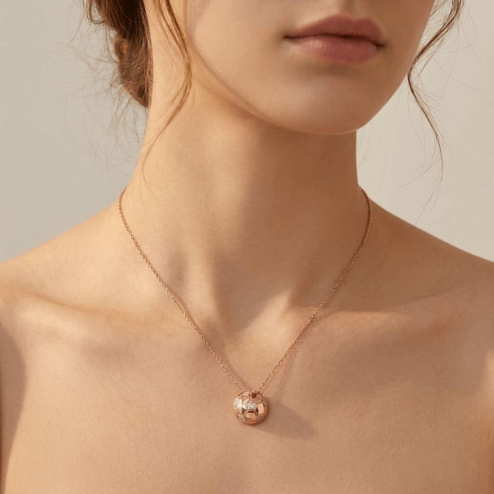 Jewelry Football Necklace Rhinestone Soccer Necklace Exquisite Football Pendant Choker  Men